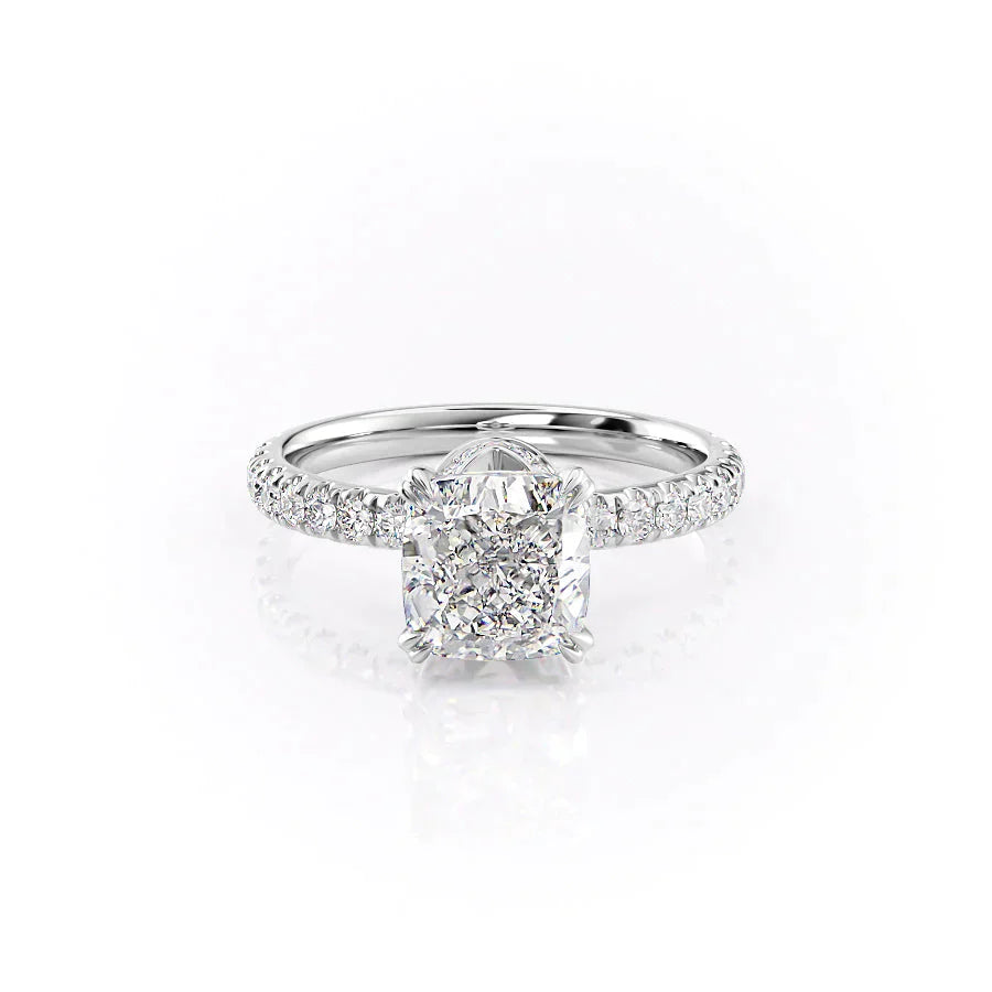 The Sofia Set With A 3.5 Carat Cushion Moissanite