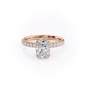 The Sofia Set With A 3 Carat Elongated Cushion Lab Diamond