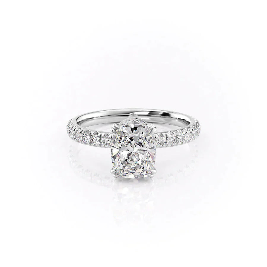 The Sofia Set With A 2 Carat Elongated Cushion Lab Diamond