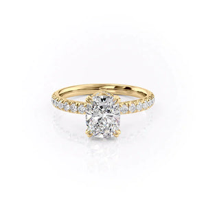 The Sofia Set With A 3 Carat Elongated Cushion Moissanite