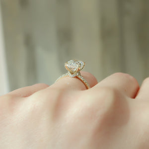 The Sofia Set With A 1.5 Carat Elongated Cushion Moissanite