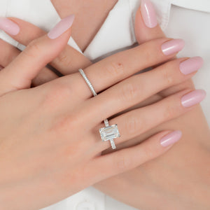 The Sofia Set With A 1.5 Carat Emerald Moissanite