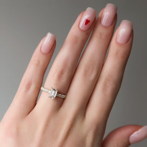 The Sofia Set With A 2.5 Carat Emerald Moissanite