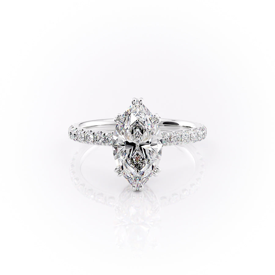 The Sofia Set With A 2.5 Carat Marquise Lab Diamond