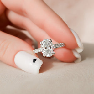 The Sofia Set With A 2.5 Carat Oval Moissanite