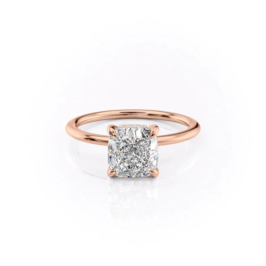 The Kamellie Set With A 1 Carat Cushion Lab Diamond