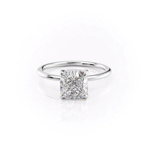 The Kamellie Set With A 3 Carat Cushion Lab Diamond