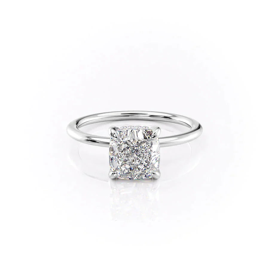 The Kamellie Set With A 3 Carat Cushion Lab Diamond