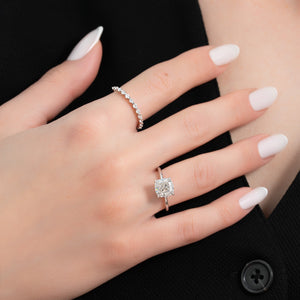 The Kamellie Set With A 3 Carat Cushion Moissanite