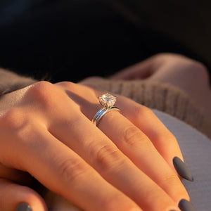 The Kamellie Set With A 3 Carat Cushion Moissanite
