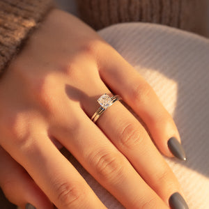 The Kamellie Set With A 3 Carat Cushion Moissanite