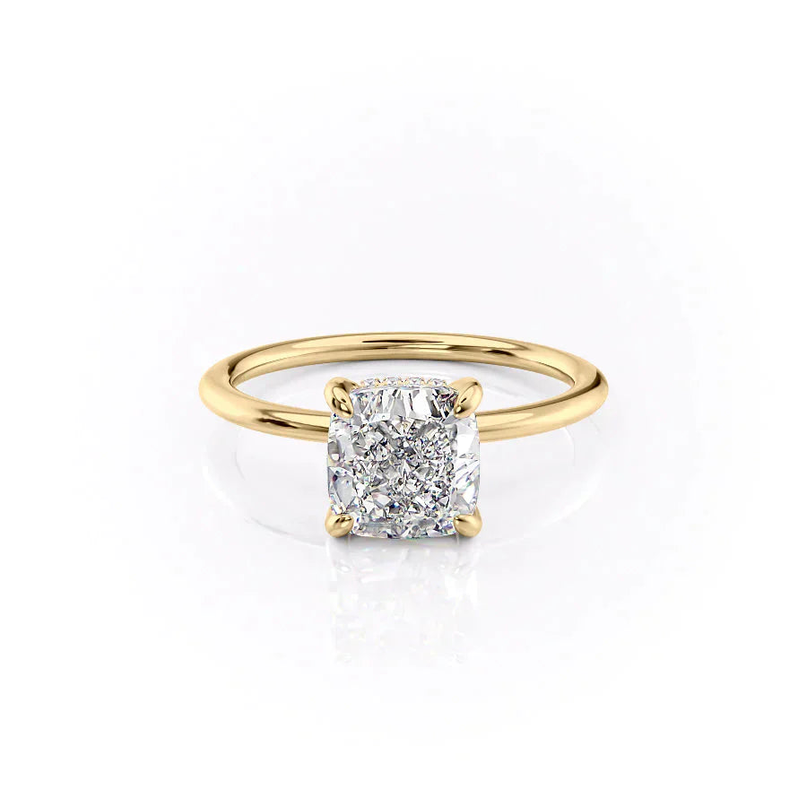The Kamellie Set With A 1 Carat Cushion Moissanite