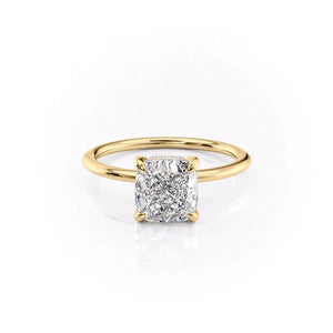 The Kamellie Set With A 1 Carat Cushion Lab Diamond