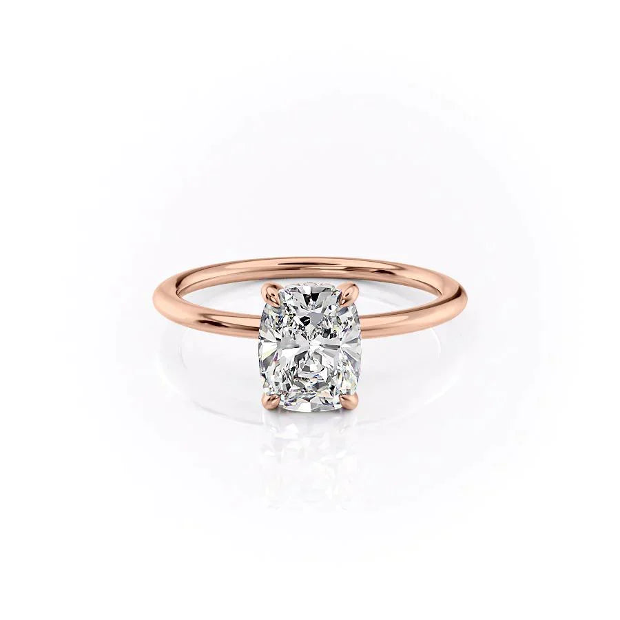 The Kamellie Set With A 1 Carat Elongated Cushion Moissanite