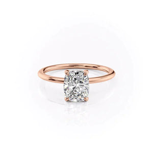 The Kamellie Set With A 2 Carat Elongated Cushion Lab Diamond