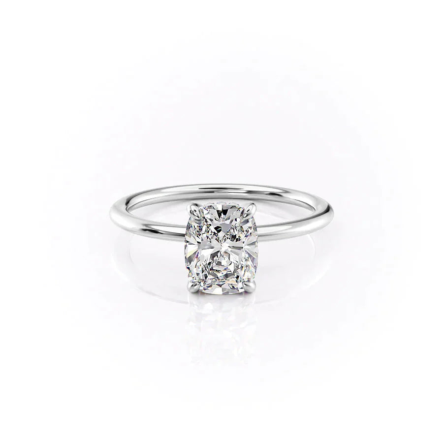 The Kamellie Set With A 5 Carat Elongated Cushion Moissanite