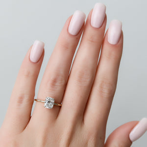 The Kamellie Set With A 2 Carat Elongated Cushion Lab Diamond