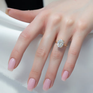 The Kamellie Set With A 2 Carat Elongated Cushion Lab Diamond
