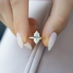 The Kamellie Set With A 1.5 Carat Marquise Lab Diamond