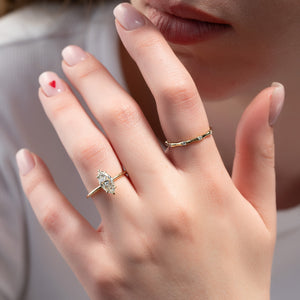 The Kamellie Set With A 1.5 Carat Marquise Lab Diamond