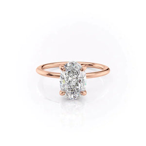 The Kamellie Set With A 1 Carat Oval Lab Diamond