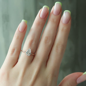 The Kamellie Set With A 1 Carat Pear Lab Diamond