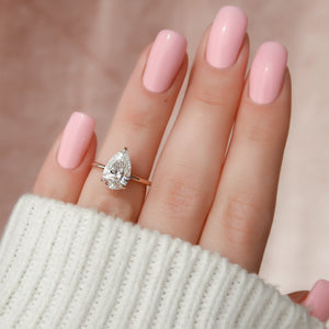 The Kamellie Set With A 1 Carat Pear Lab Diamond