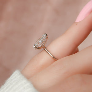 The Kamellie Set With A 1 Carat Pear Lab Diamond
