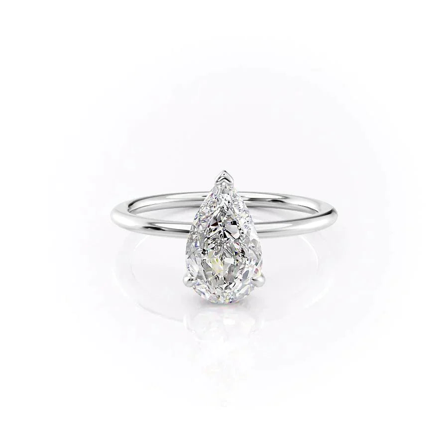 The Kamellie Set With A 1 Carat Pear Lab Diamond
