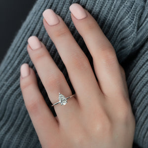 The Kamellie Set With A 3 Carat Pear Moissanite