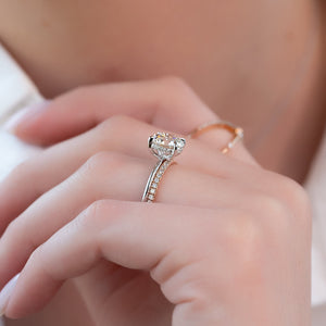 The Kamellie Set With A 3 Carat Round Moissanite