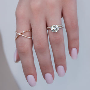 The Kamellie Set With A 3 Carat Round Moissanite