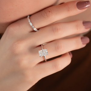 The Kamellie Set With A 5 Carat Radiant Moissanite
