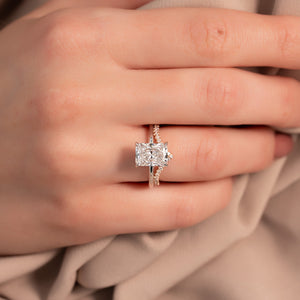 The Kamellie Set With A 5 Carat Radiant Moissanite