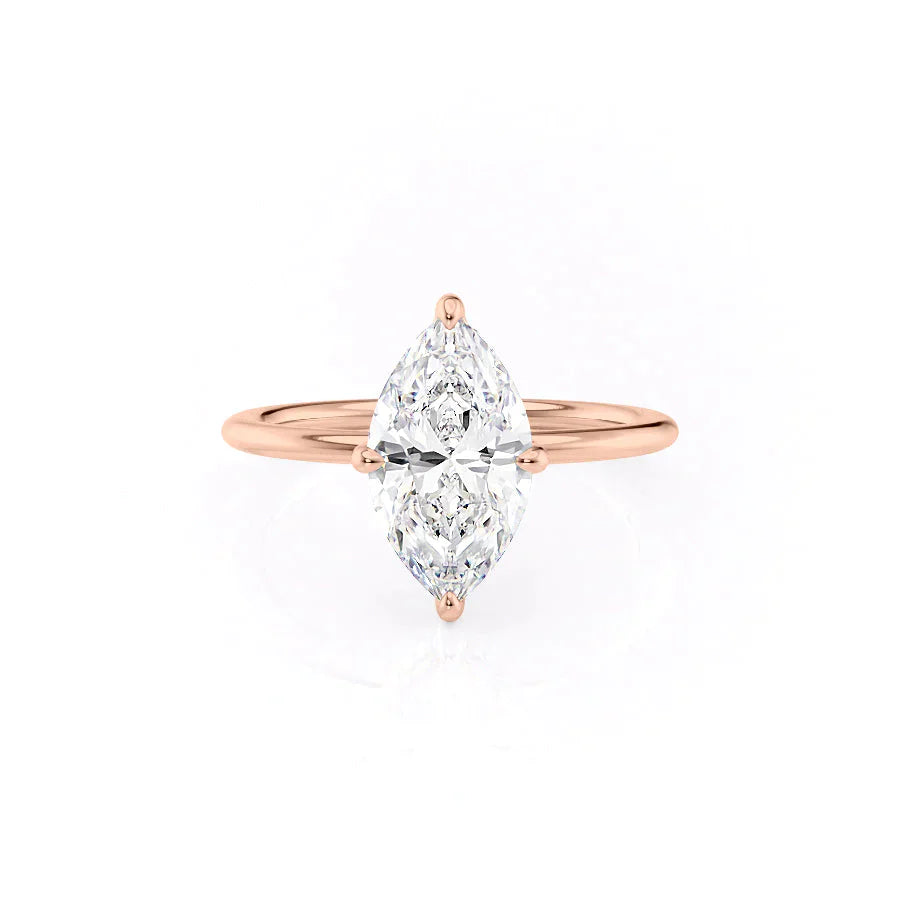 The Kamellie Set With A 1 Carat Marquise Lab Diamond