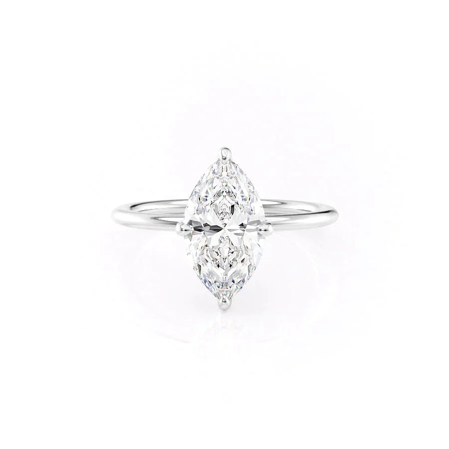 The Kamellie Set With A 1 Carat Marquise Lab Diamond