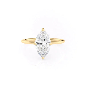 The Kamellie Set With A 1 Carat Marquise Lab Diamond