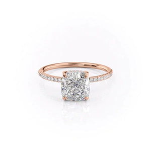 The Pave Kamellie Set With A 1 Carat Cushion Lab Diamond