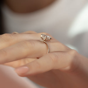 The Pave Kamellie Set With A 4 Carat Cushion Moissanite
