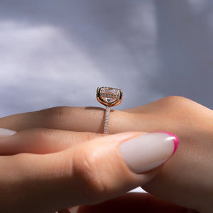 The Pave Kamellie Set With A 4 Carat Cushion Moissanite