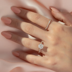 The Pave Kamellie Set With A 4 Carat Cushion Moissanite
