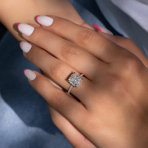 The Pave Kamellie Set With A 4 Carat Cushion Moissanite