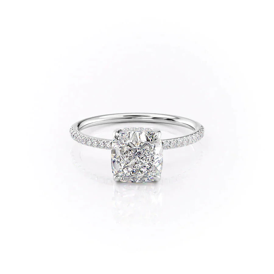 The Pave Kamellie Set With A 3 Carat Cushion Lab Diamond