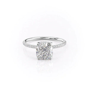 The Pave Kamellie Set With A 1 Carat Cushion Lab Diamond