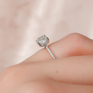 The Pave Kamellie Set With A Cushion Lab Diamond