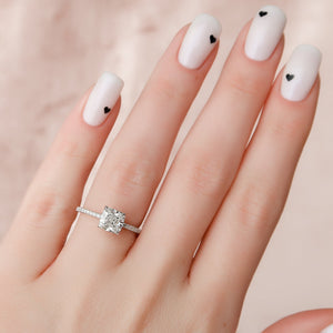 The Pave Kamellie Set With A 2 Carat Cushion Lab Diamond