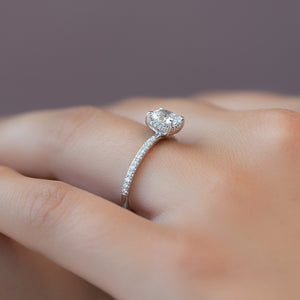 The Pave Kamellie Set With A 2 Carat Cushion Lab Diamond