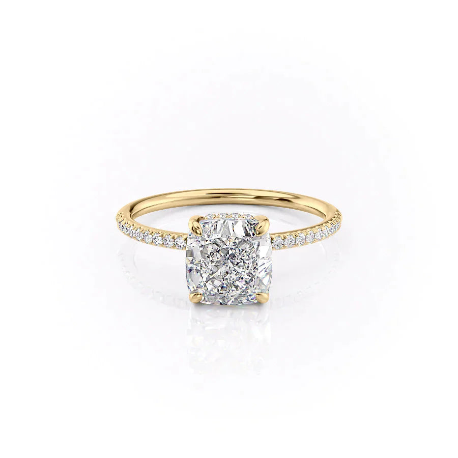 The Pave Kamellie Set With A 2.5 Carat Cushion Lab Diamond