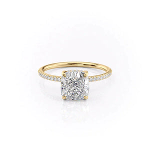 The Pave Kamellie Set With A 2 Carat Cushion Moissanite