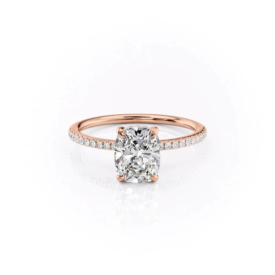 The Pave Kamellie Set With A 4 Carat Elongated Cushion Moissanite